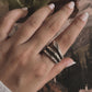 Striking serpent-themed chunky silver ring