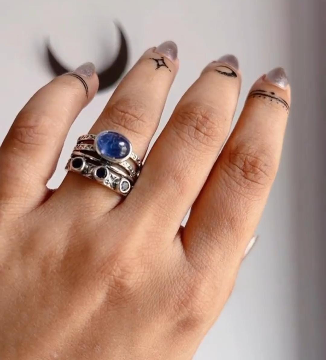 Handcrafted tanzanite rustic statement ring in silver