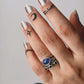 Tanzanite rustic stone statement sterling silver ring