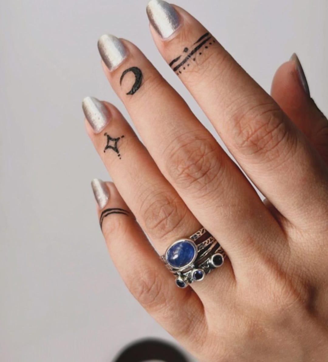 Tanzanite rustic stone statement sterling silver ring