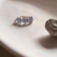 Tanzanite gemstone three flower silver ring