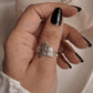 Stylish silver ring featuring the Hamsa symbol