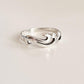 Wave motif sterling silver ring