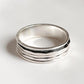 Stylish sterling silver spinner ring with hammered texture