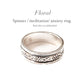 Elegant floral spinner silver ring with intricate flower designs