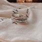 Timeless floral spinner silver ring with detailed flower engravings