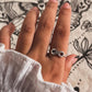 Sterling Silver Ring with Moonstone Infinity Design