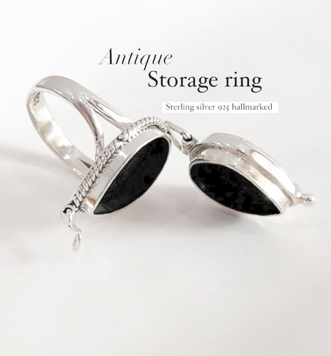 Sterling Silver Antique Poison Storage Ring