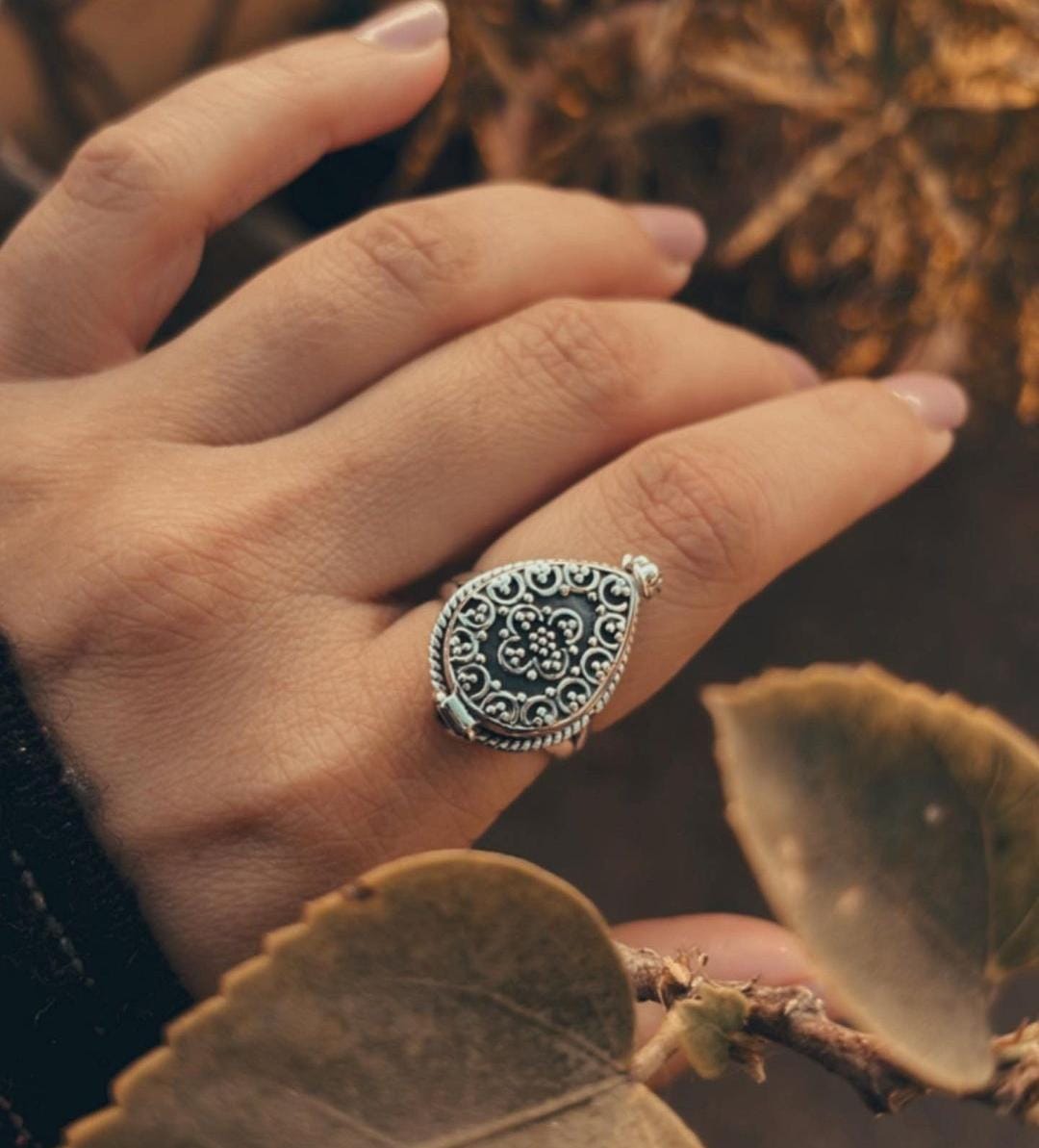 Minimalist Antique Storage Ring in Sterling Silver