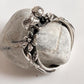Charming Forest Enchantment Silver Ring with Hedgehog and Mushroom