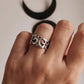 Om Aum Full Band Ring in Sterling Silver for Meditation