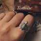 Unique Tortoise 1 motif sterling silver ring