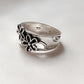 3D Floral Silver Band Ring for Elegant Style 