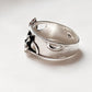 3D Floral Patch Band Ring in Sterling Silver 