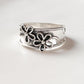 3D Floral Cut Out Band Ring in Silver 