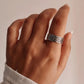 Thick Celtic knot band ring in sterling silver