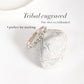 925 sterling silver stackable band ring with tribal engraving