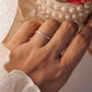 Charming tribal engraved stackable silver band ring