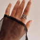 Charming thick vintage filigree motif silver ring