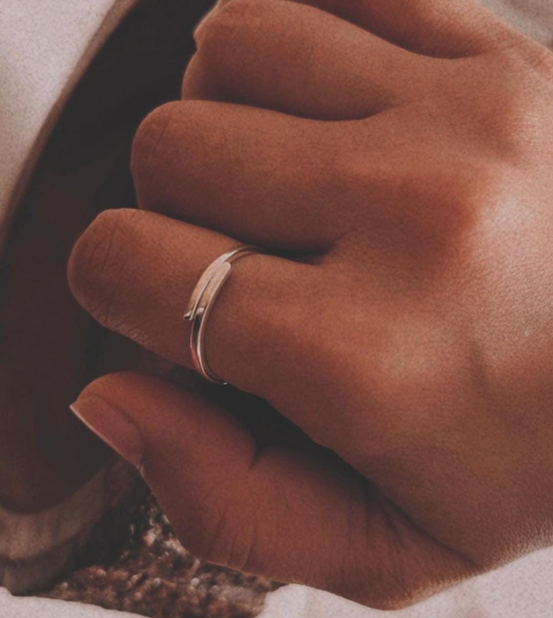 Sleek Plain Adjustable Silver Band Ring