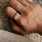 Classic signet ring with clear quartz stone set in sterling silver