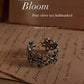 Bloom Floral Adjustable Silver Ring