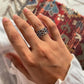 Elegant Bloom Floral Adjustable Silver Ring