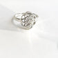 Seed of Life silver ring with intricate sacred geometry design