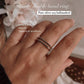 Close-up of double square stackable silver ring with polished finish