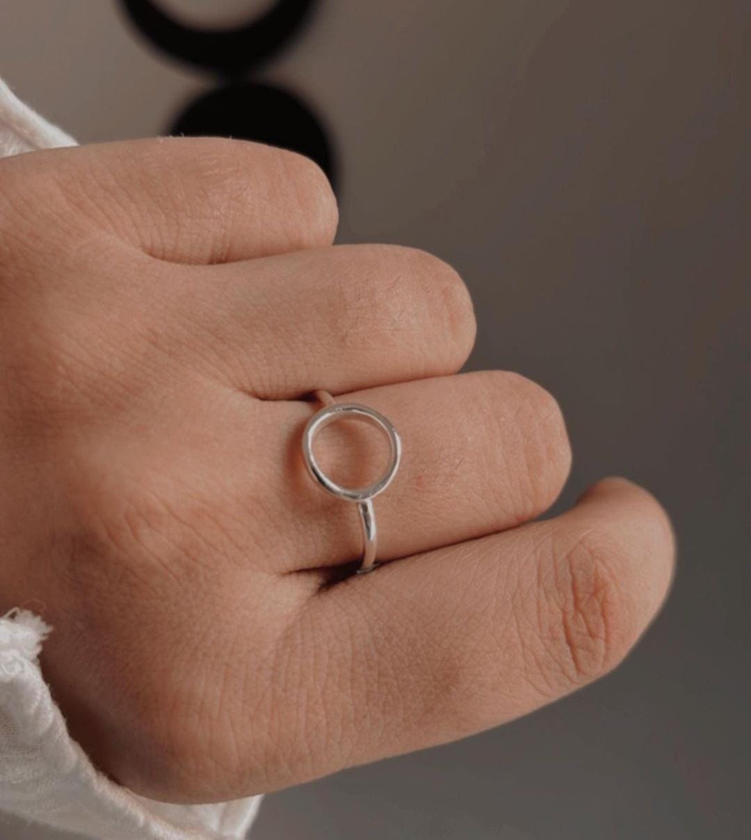 Sterling Silver Ring with Minimalist Circle Design
