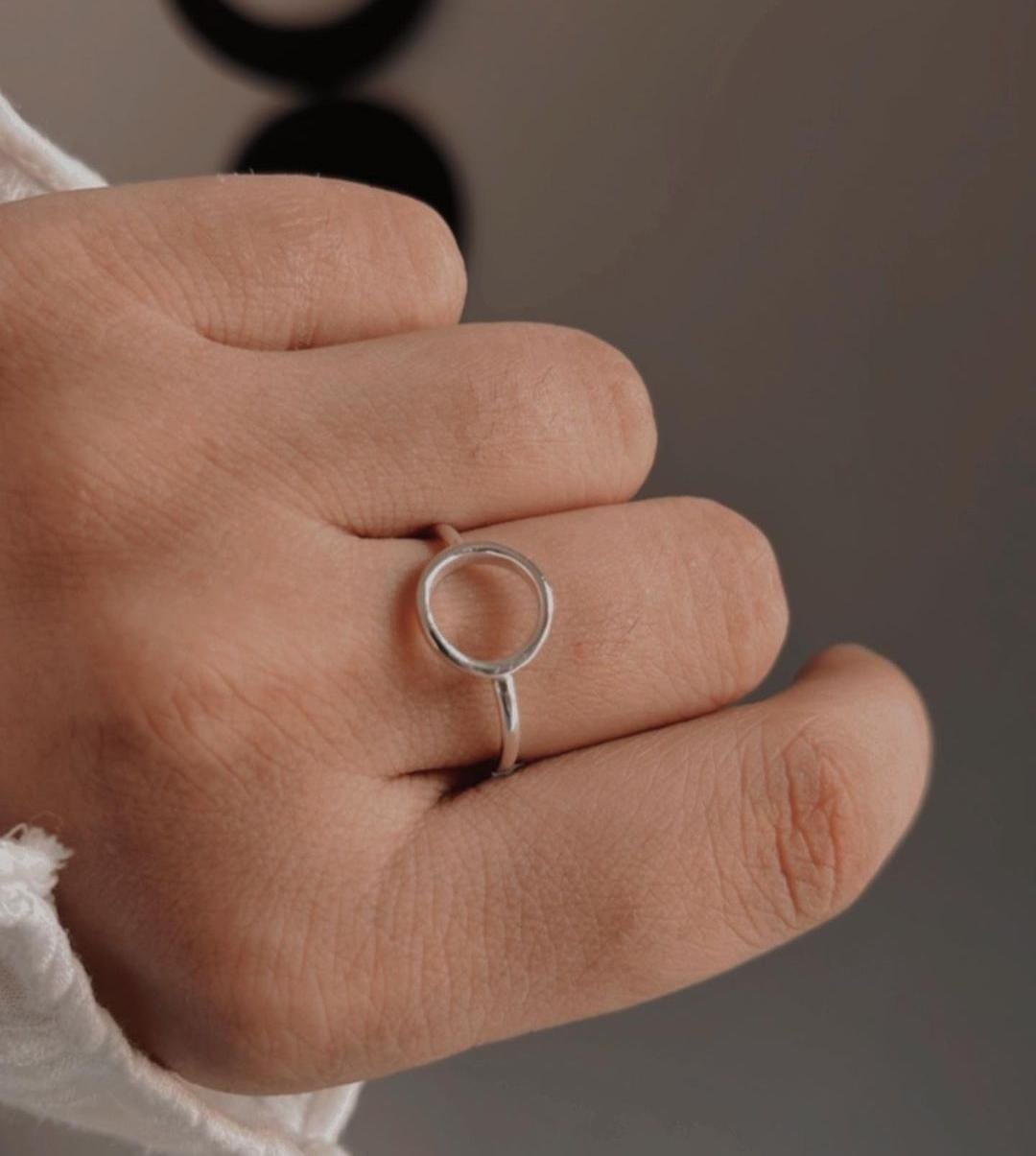 Simple Open Circle Ring in Sterling Silver