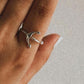 Simple yet elegant anchor ring in smooth sterling silver.