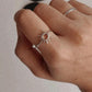 Elegant sunshine design silver ring