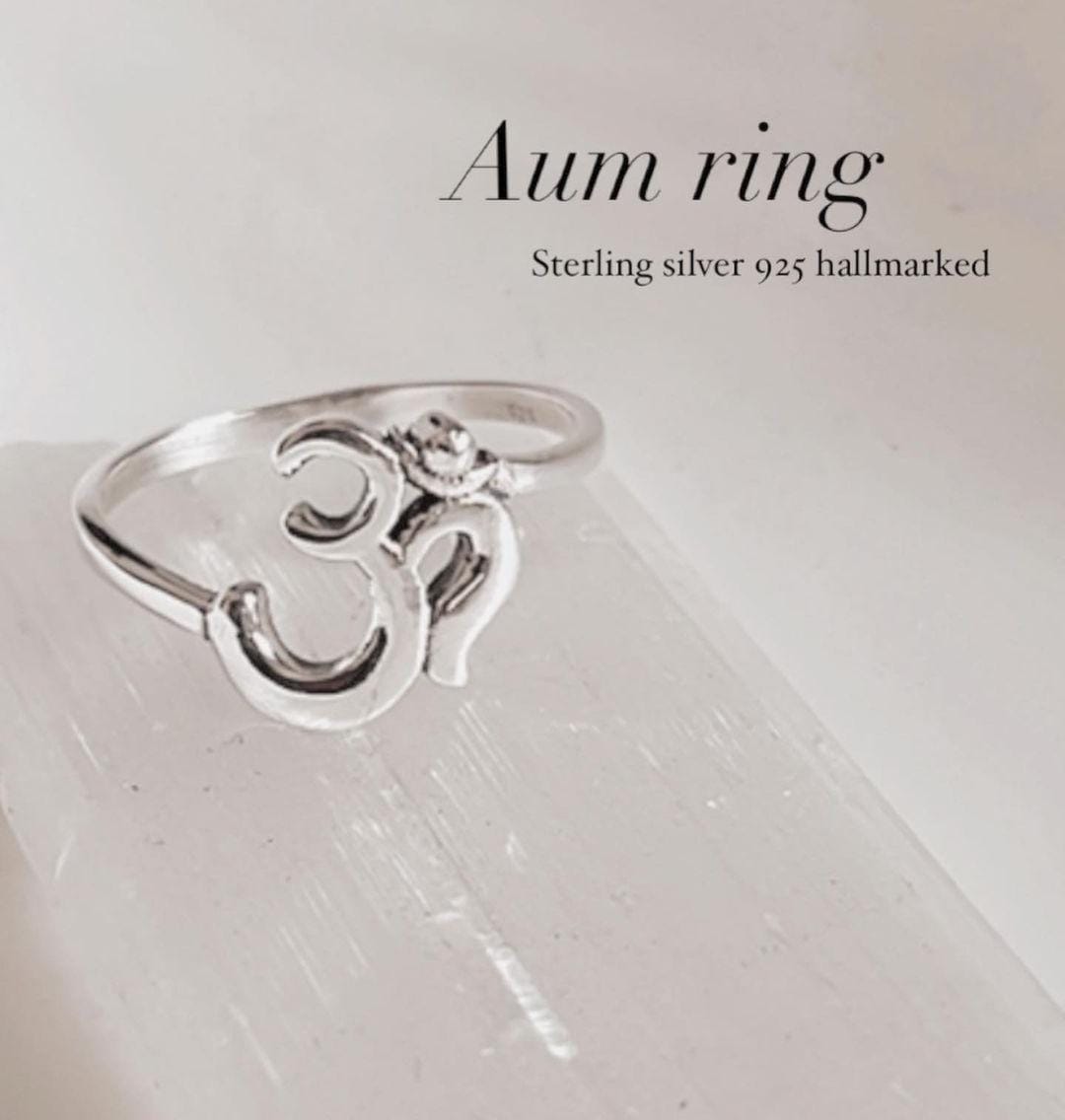 Plain Om Aum Silver Ring