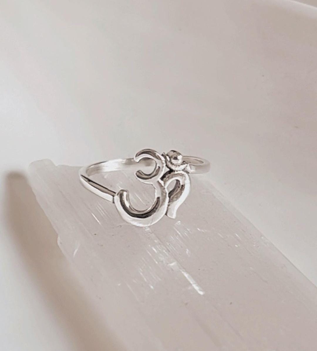 Sterling Silver Om Aum Ring