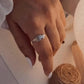 Delicate sterling silver ring with feather motif