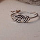 Small feather design silver ring