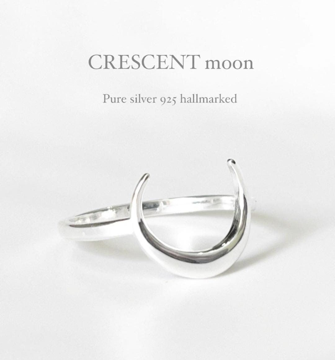 Sterling Silver Crescent Moon Ring