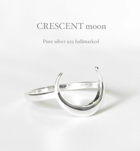 Sterling Silver Crescent Moon Ring