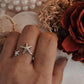 Trendy starfish adjustable silver ring with intricate details