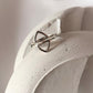 Handcrafted duality silver ring with unique contrasting elements