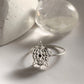 Unique tortoise filigree ring in pure silver