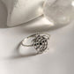 Handcrafted tortoise filigree ring in sterling silver