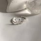 Close-up of elephant adjustable silver ring with detailed design