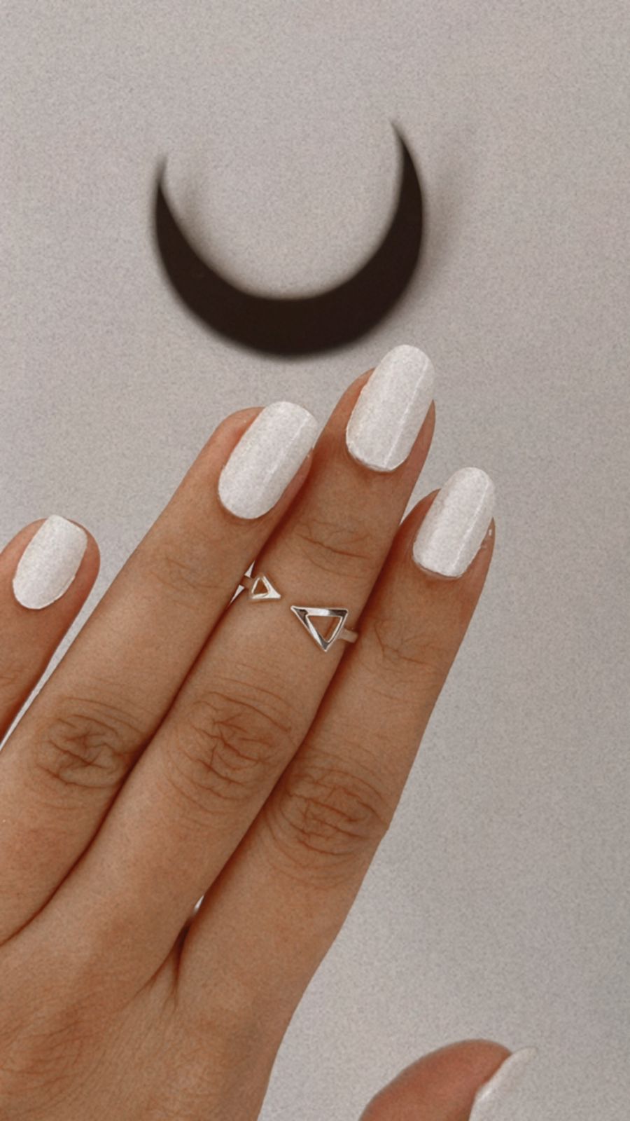 Modern Adjustable Triangle Silver Ring 