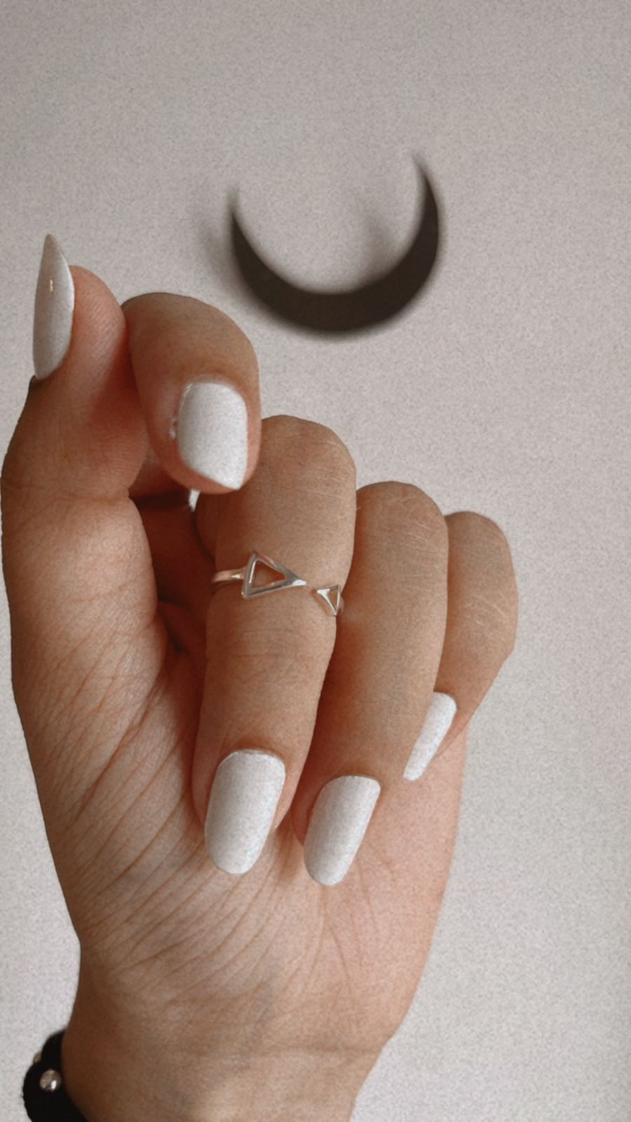 Minimalist Adjustable Triangle Silver Ring 