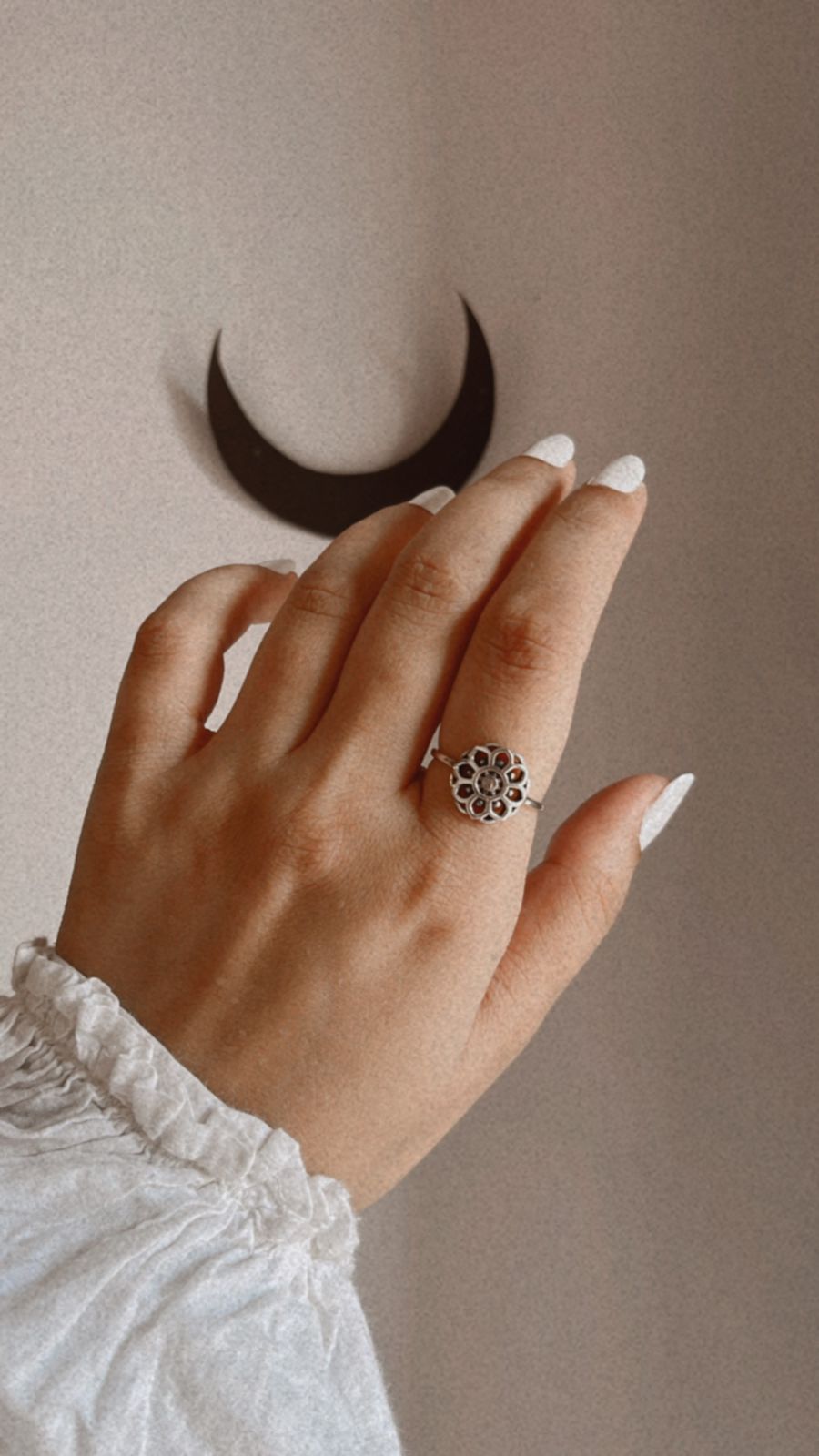 925 sterling silver Sun Mandala ring
