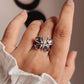Sterling Silver Ring with Butterfly and Mystic Topaz
