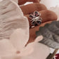 Sterling Silver Ring with Mystic Topaz Butterfly Design