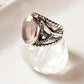 Timeless rose quartz ring in sterling silver for a bold look